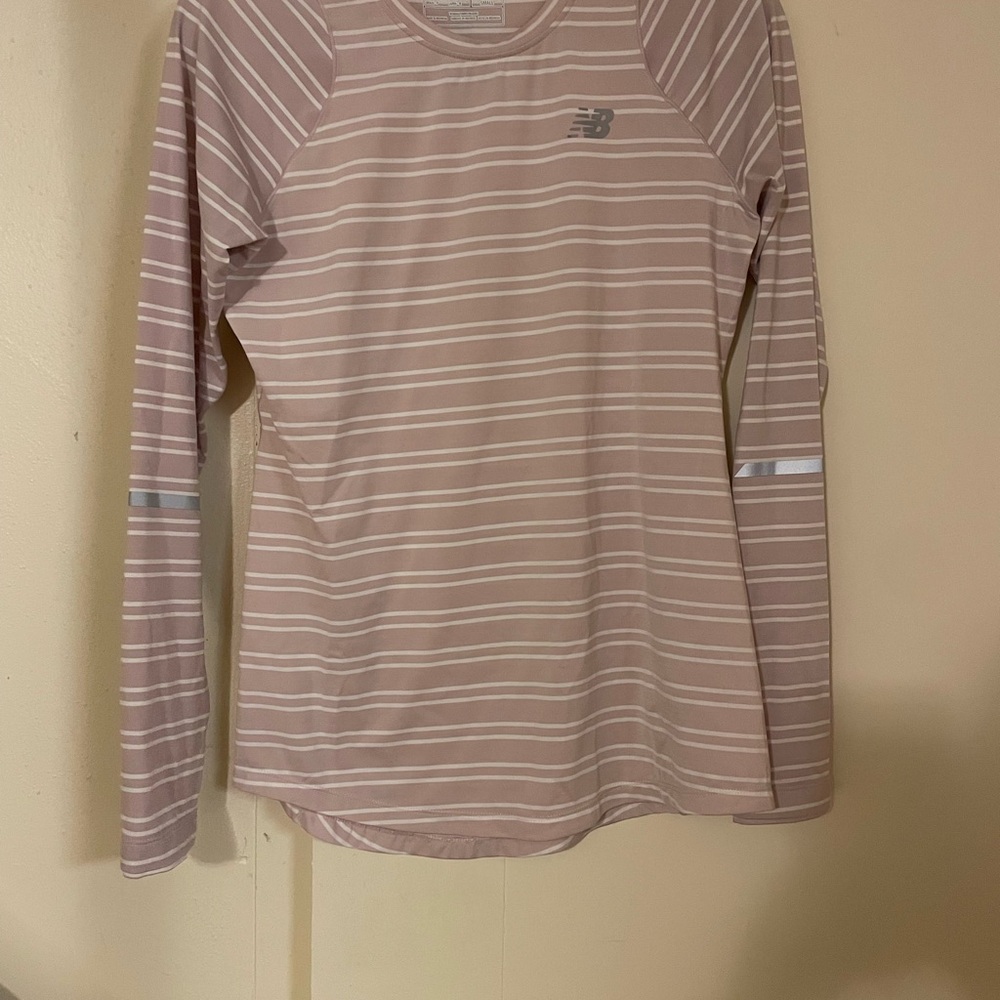 New Balance Light Pink Striped Top